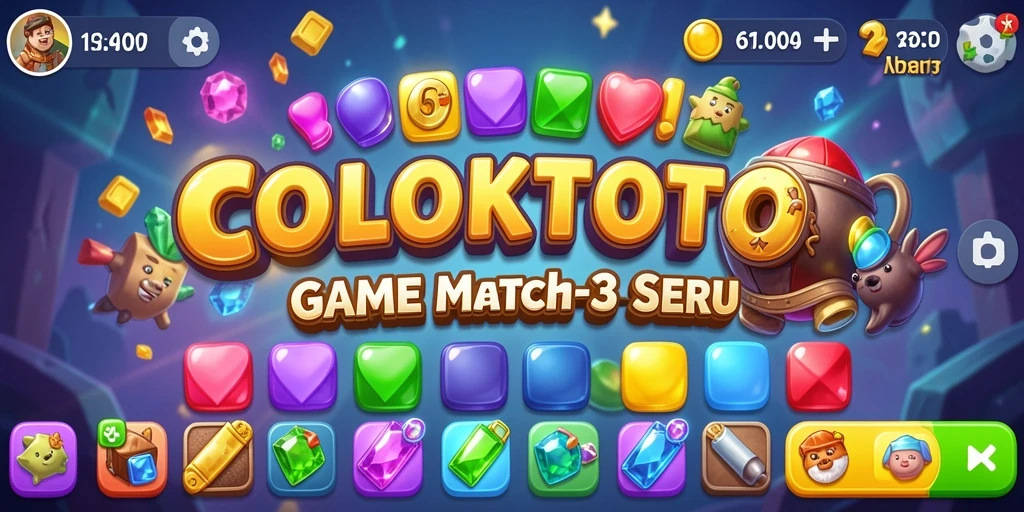 Menampilkan gameplay seru COLOKTOTO dengan aksi Match-3 yang memikat.