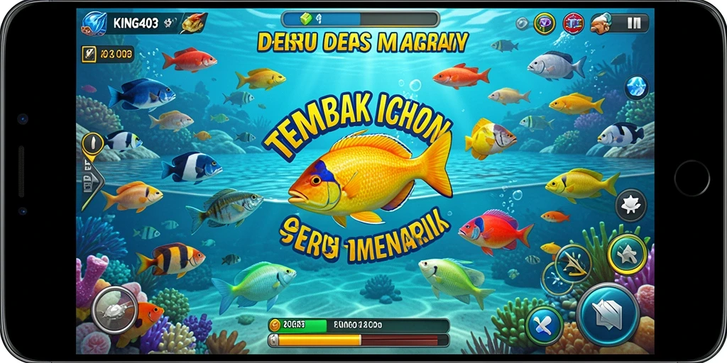 Tangkapan layar gameplay KING403 menampilkan aksi seru menembak ikan.