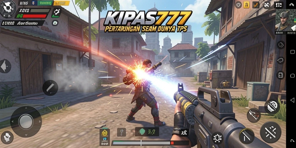 Tangkapan layar gameplay KIPAS777 menunjukkan aksi tembak-menembak yang mendebarkan.