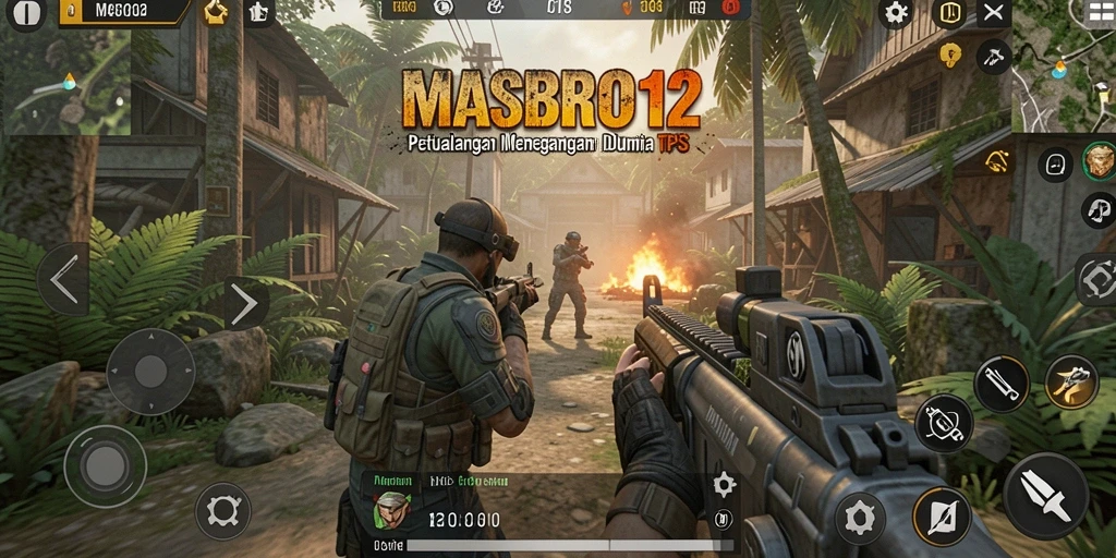 Tampilan menarik dari gameplay seru MASBRO12 di aksi TPS.