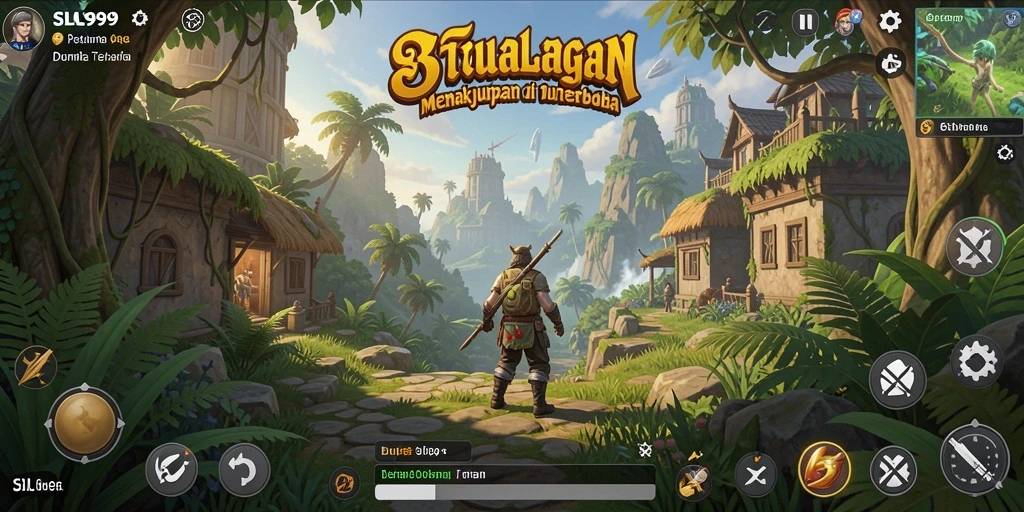 Tangkapan layar gameplay SL999 menampilkan pemandangan yang luas dan indah dari dunia terbuka.
