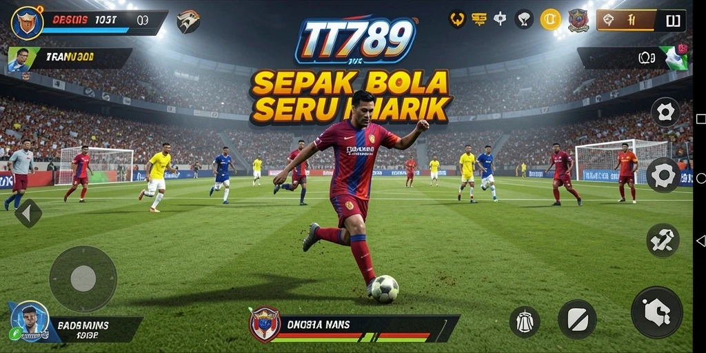 Screenshot TT789 menampilkan aksi gameplay sepak bola yang seru.