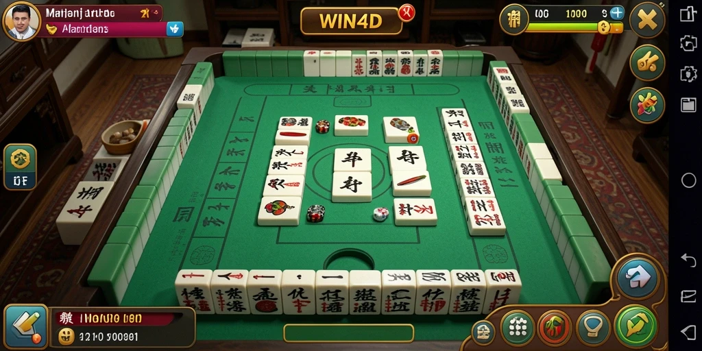 Tangkapan layar gameplay WIN4D menampilkan pemain yang menyusun ubin Mahjong dengan strategis.